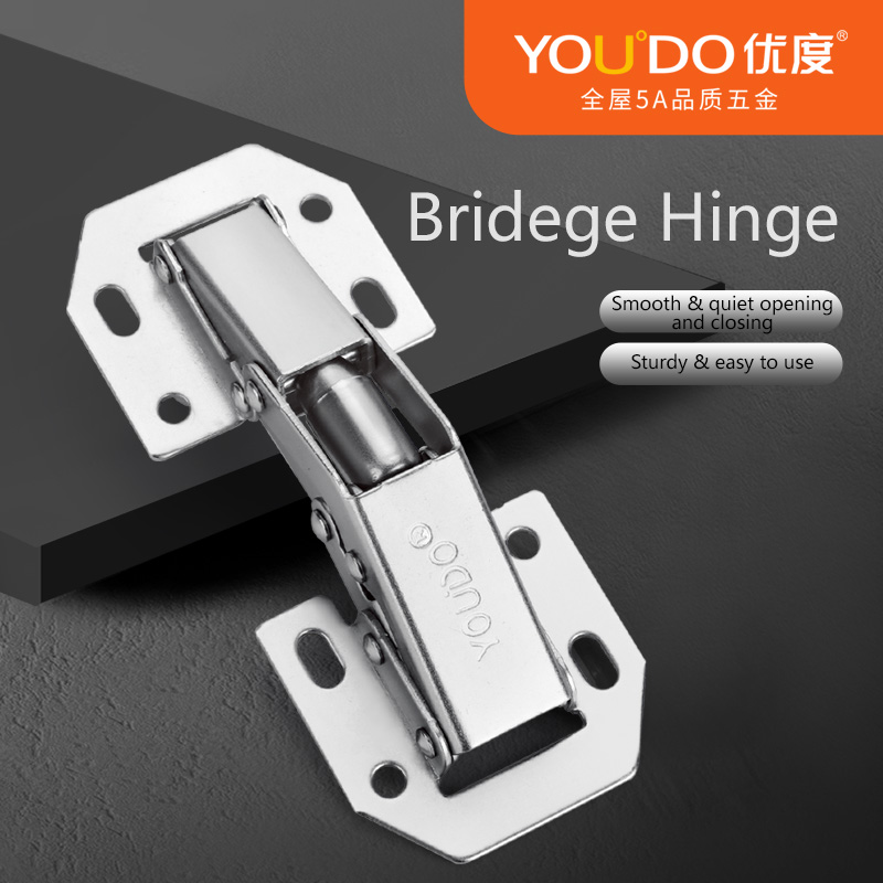 YOUDO Furniture Cabinet Bridge Hinge YD-504 Concealed Cylinder Hinges Frog Hinge for Narrow Cabinet Doors